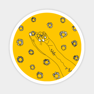 Miss Daisies Yellow Magnet